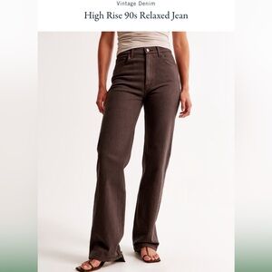 Abercrombie High Rise 90s Relaxed Jeans size 28 Brown